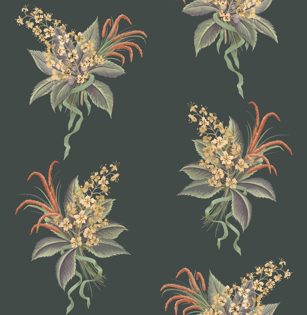 Chestnut Bouquet Fabric - Agnes