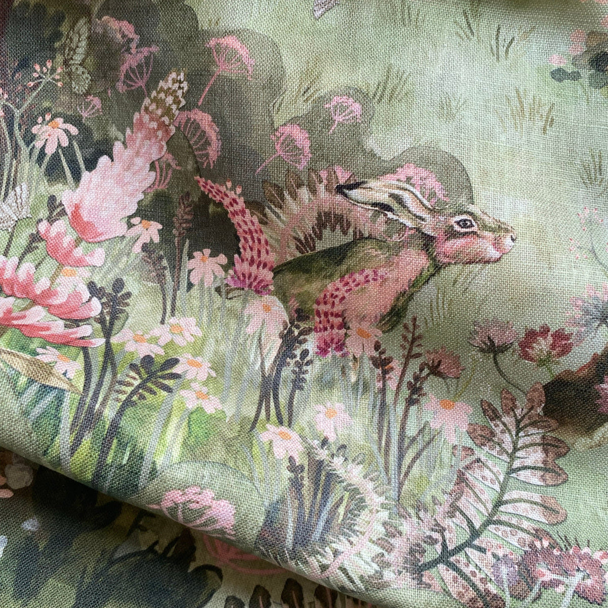 linen, premium linen, floral linen, floral, high-end linen, printed fabric, fabric, lampshade, protea, protea flower, upholstery, hare, rabbit, floral fabric, bedding, curtains