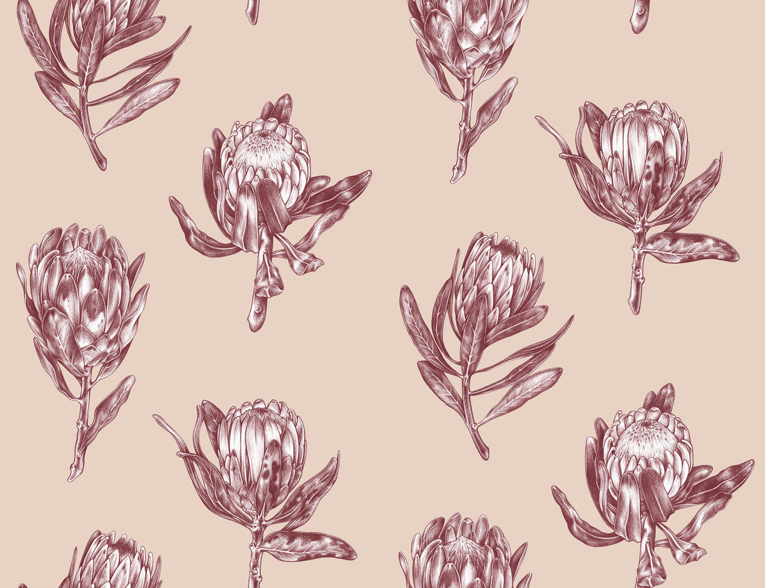 Protea Polka Fabric - Blush