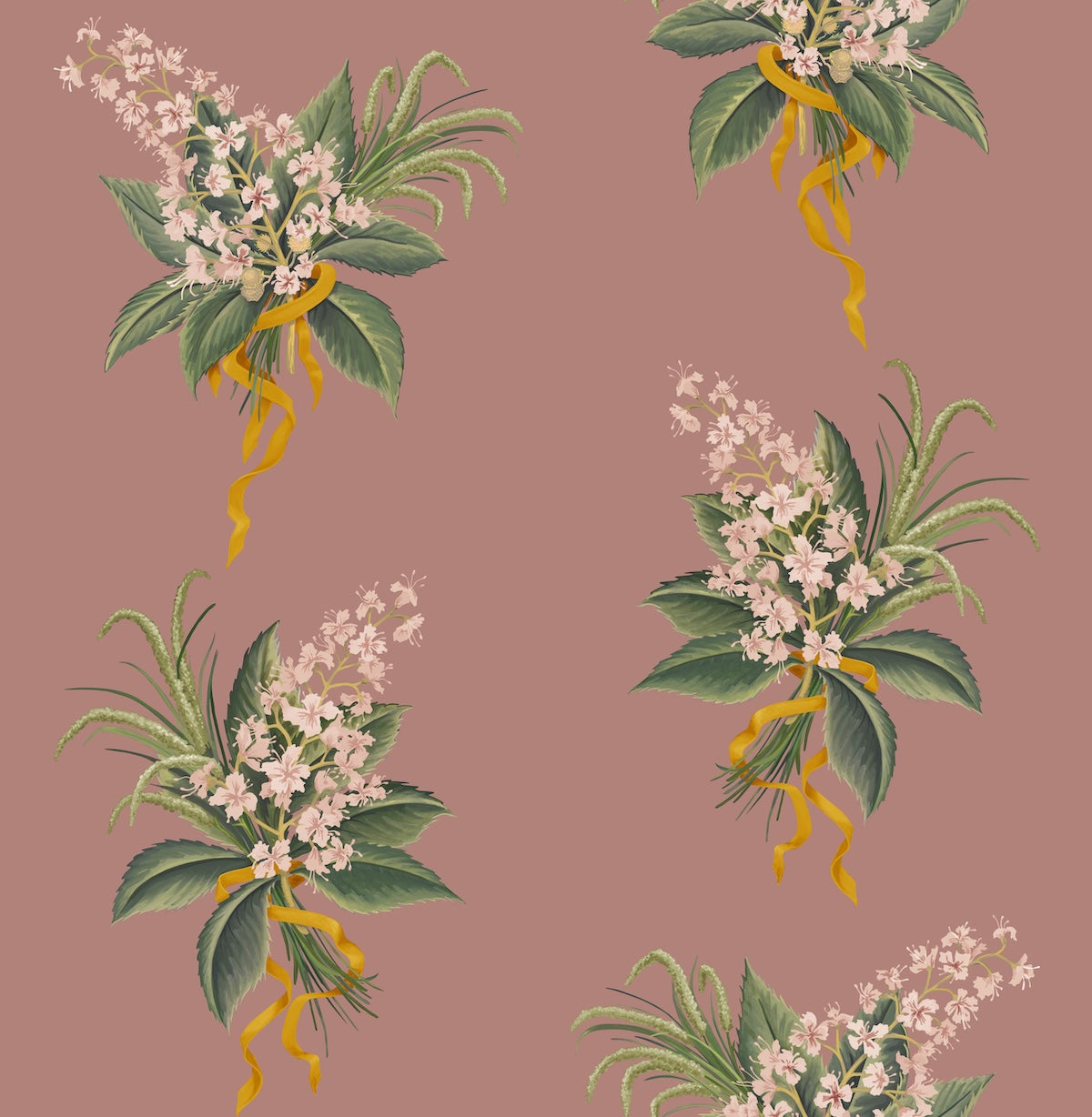 Chestnut Bouquet Fabric - Dusty